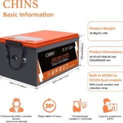 CHINS 48V Lithium Battery Golf Cart 102AH, 200A BMS, Includes Charger, 5000+ Cycles CHINS 48V Lithium Battery Golf Cart 102AH, 200A BMS, Includes Charger, 5000+ Cycles