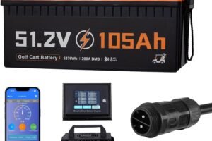 VEVOR 48V (51.2V) 105AH Lithium Golf Cart Battery with 18A Charger Kit